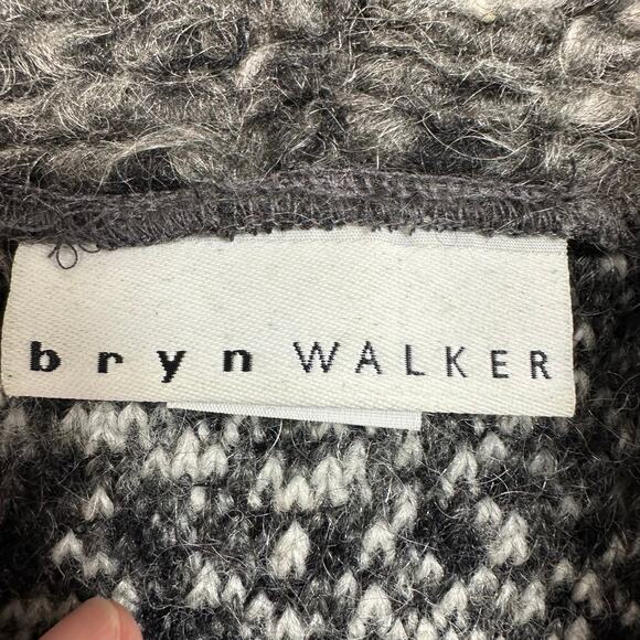Bryn Walker Wool Cowl Neck Side Tie Sweater Vest Black Gray Small - Picture 4 of 9